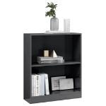 Libreria Grigio Lucido 60x24x74,5 cm in Legno Multistrato