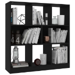 Libreria Nera 97,5x29,5x100 cm in Legno Multistrato