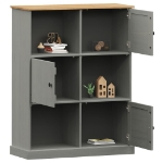 Libreria VIGO 90x35x114,5 cm in Legno Massello di Pino Grigio