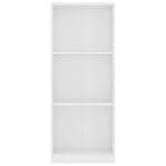 Libreria a 3 Ripiani Bianca 40x24x108 cm in Legno Multistrato