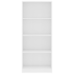 Libreria a 4 Ripiani Bianca 60x24x142 cm in Legno Multistrato