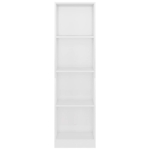 Libreria a 4 Ripiani Bianco Lucido 40x24x142 cm in Truciolato