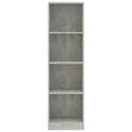 Libreria a 4 Ripiani Grigio Cemento 40x24x142 cm in Truciolato