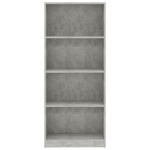 Libreria a 4 Ripiani Grigio Cemento 60x24x142 cm in Truciolato