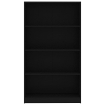 Libreria a 4 Ripiani Nera 80x24x142 cm in Truciolato