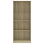 Libreria a 4 Ripiani Rovere Sonoma 40x24x142 cm in Truciolato