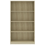 Libreria a 4 Ripiani Rovere Sonoma 80x24x142 cm in Truciolato