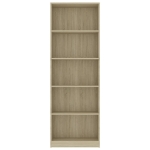 Libreria a 5 Ripiani Rovere Sonoma 60x24x175 cm in Truciolato