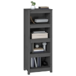Libreria Grigia 50x35x125,5 cm in Legno Massello di Pino