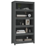 Libreria Grigia 80x35x154 cm in Legno Massello di Pino