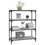 Libreria grigio sonoma 80x33x100 cm Legno Multistrato e Acciaio