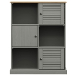 Libreria VIGO 90x35x114,5 cm in Legno Massello di Pino Grigio