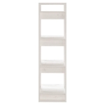 Libreria/Divisorio Bianco 41x35x125cm in Legno Massello di Pino