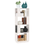 Libreria/Divisorio Bianco 51x25x132 cm Legno Massello di Pino