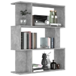 Libreria/Divisorio Grigio Calcestruzzo 80x24x96cm in Truciolato