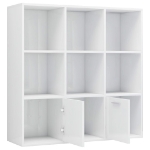 Libreria Bianco Lucido 98x30x98 cm in Truciolato