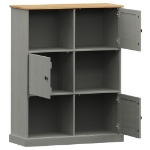 Libreria VIGO 90x35x114,5 cm in Legno Massello di Pino Grigio