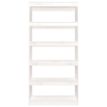 Libreria/Divisorio Bianco 80x30x167,4 cm Legno Massello di Pino
