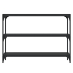 Mobile Porta Libri Nero 100x33x70,5cm Legno Multistrato Acciaio
