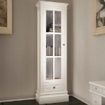 Armadietto con Libreria Elegante con 3 Scaffali Bianco in Legno