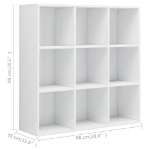 Libreria Bianco Lucido 98x30x98 cm in Truciolato