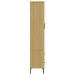 Libreria con Gambe Metallo Marrone 85x35x172,5 cm Massello OSLO