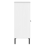 Libreria Gambe Metallo Bianco 90x35x90,5 cm Legno Massello OSLO