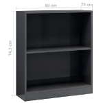 Libreria Grigio Lucido 60x24x74,5 cm in Legno Multistrato