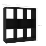 Libreria Nera 97,5x29,5x100 cm in Truciolato