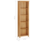 Libreria Stretta 52x22,5x170 cm in Massello di Rovere