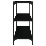 Mobile Porta Libri Nero 80x33x70,5 cm Legno Multistrato Acciaio