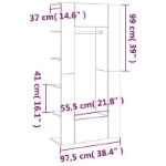 Mobili da Corridoio 2 pz Grigio Sonoma in Legno Multistrato