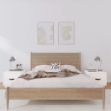 Comodini 2 pz Bianco 40x34x35 cm in Legno Massello di Pino