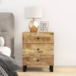Comodino 50x33x62cm Legno Massello di Mango e Legno Multistrato
