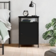 Comodino Nero 40x42x60 cm in Legno Multistrato