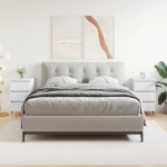 Comodini 2 pz Bianco Lucido 40x35x69 cm in Legno Multistrato