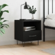 Comodino Nero 40x35x47,5 cm in Legno Multistrato