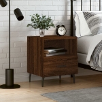 Comodino Rovere Marrone 40x35x47,5 cm in Legno Multistrato
