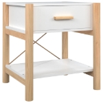 Tavolino da Letto Bianco 42x38x45 cm in Legno Multistrato