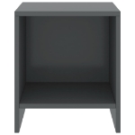 Comodino Grigio Scuro 35x30x40 cm in Legno Massello di Pino
