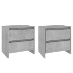 Comodini 2 pz Grigio Cemento 45x34,5x44,5 cm in Truciolato