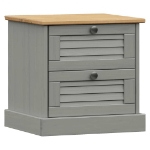 Comodino VIGO Grigio 42x35x40 cm in Legno Massello di Pino