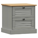 Comodino VIGO Grigio 42x35x40 cm in Legno Massello di Pino