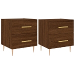 Comodini 2 pz Rovere Marrone 40x35x47,5 cm in Legno Multistrato