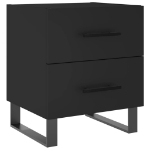 Comodino Nero 40x35x47,5 cm in Legno Multistrato