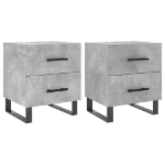 Comodini 2 pz Grigio Cemento 40x35x47,5 cm in Legno Multistrato