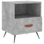 Comodino Grigio Cemento 40x35x47,5 cm in Legno Multistrato