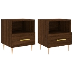 Comodini 2 pz Rovere Marrone 40x35x47,5 cm in Legno Multistrato
