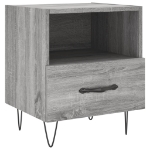 Comodino Grigio Sonoma 40x35x47,5 cm in Legno Multistrato