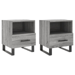 Comodini 2 pz Grigio Sonoma 40x35x47,5 cm in Legno Multistrato